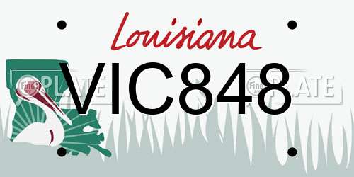 VIC848 Louisiana License Plate
