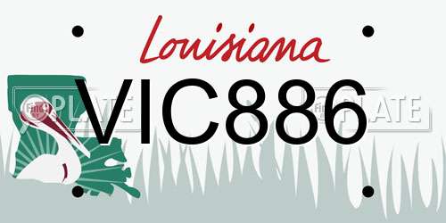 VIC886 Louisiana License Plate