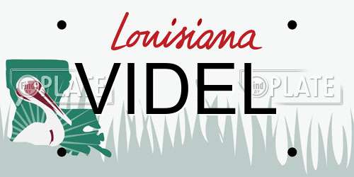VIDEL Louisiana License Plate