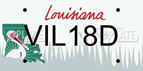 VIL18D Louisiana License Plate