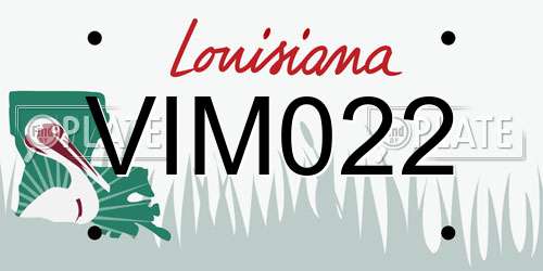 VIM022 Louisiana License Plate