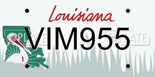 VIM955 Louisiana License Plate