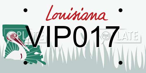 VIP017 Louisiana License Plate