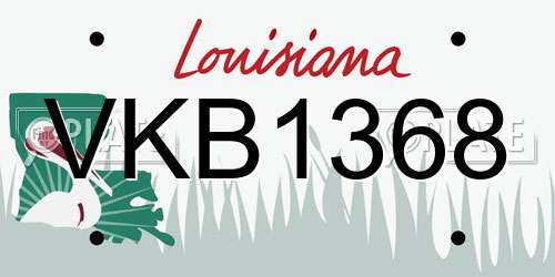 VKB1368 Louisiana License Plate