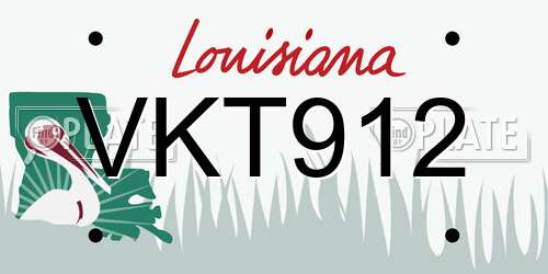 VKT912 Louisiana License Plate