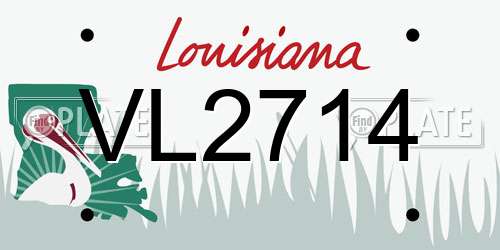 VL2714 Louisiana License Plate