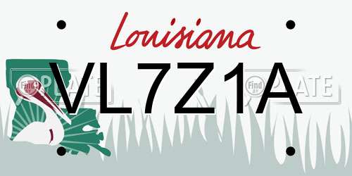 VL7Z1A Louisiana License Plate