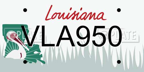 VLA950 Louisiana License Plate