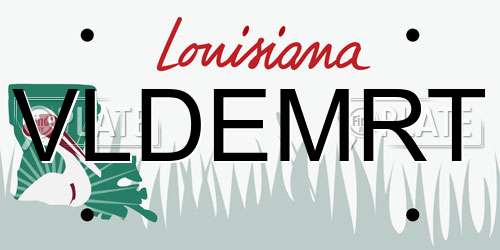 VLDEMRT Louisiana License Plate