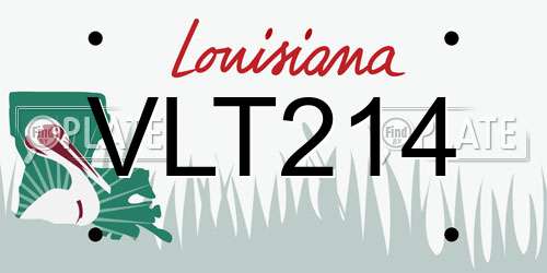 VLT214 Louisiana License Plate