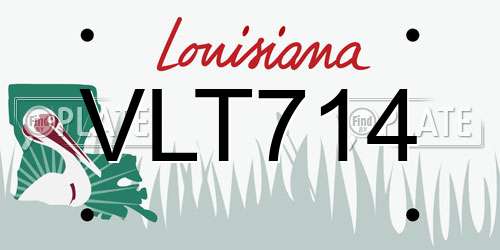 VLT714 Louisiana License Plate