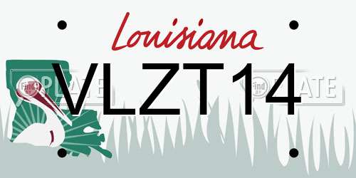 VLZT14 Louisiana License Plate