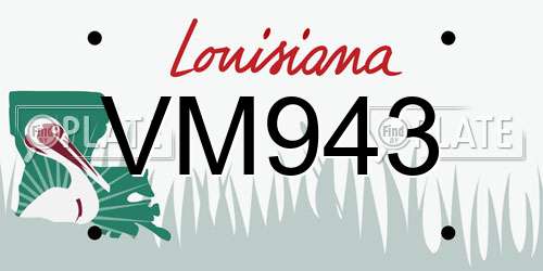 VM943 Louisiana License Plate