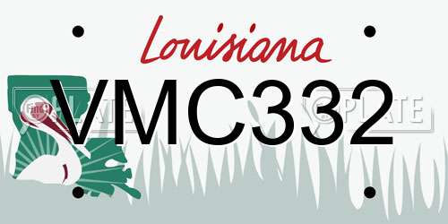 VMC332 Louisiana License Plate