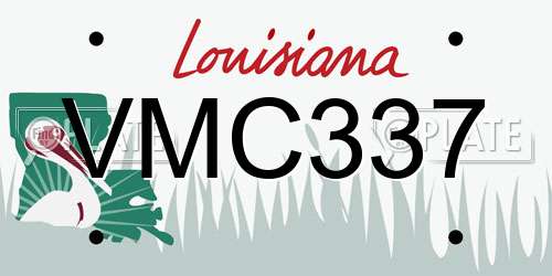 VMC337 Louisiana License Plate