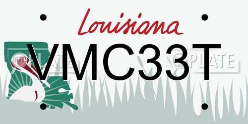 VMC33T Louisiana License Plate