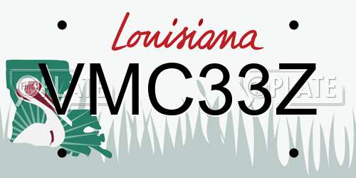 VMC33Z Louisiana License Plate