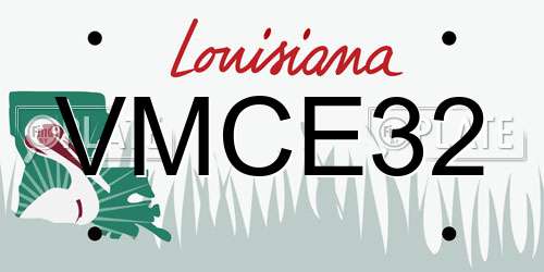 VMCE32 Louisiana License Plate