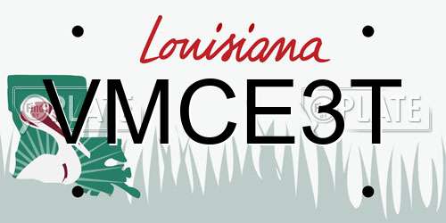 VMCE3T Louisiana License Plate