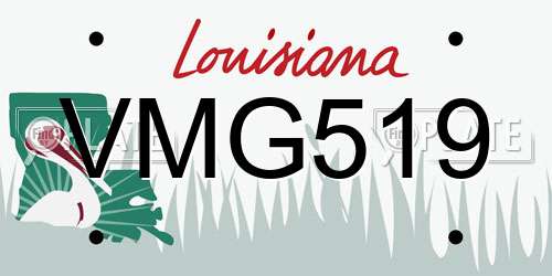 VMG519 Louisiana License Plate