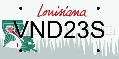 VND23S Louisiana License Plate