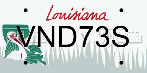 VND73S Louisiana License Plate