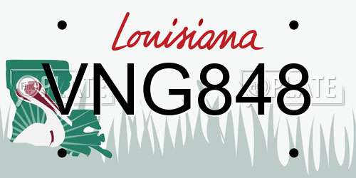 VNG848 Louisiana License Plate