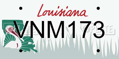 VNM173 Louisiana License Plate