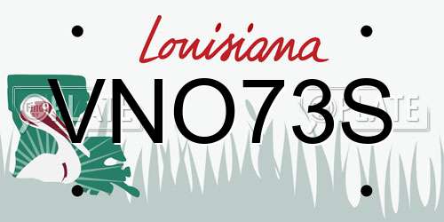 VNO73S Louisiana License Plate