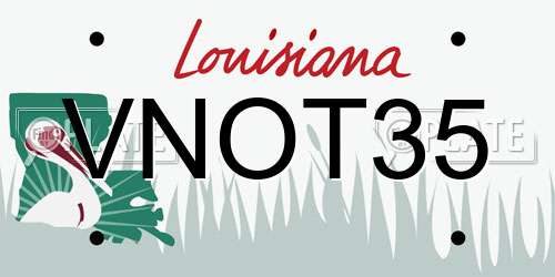VNOT35 Louisiana License Plate