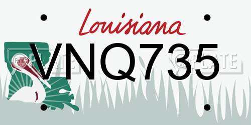 VNQ735 Louisiana License Plate