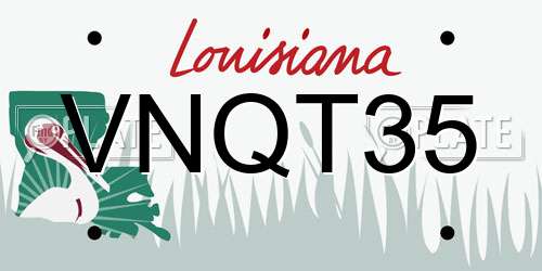 VNQT35 Louisiana License Plate