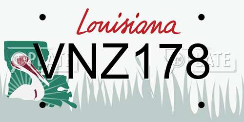 VNZ178 Louisiana License Plate
