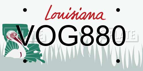 VOG880 Louisiana License Plate