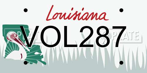 VOL287 Louisiana License Plate