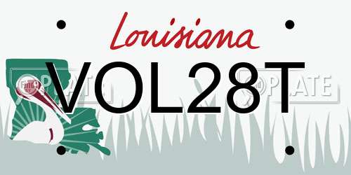 VOL28T Louisiana License Plate