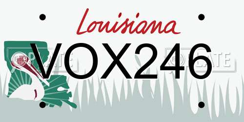 VOX246 Louisiana License Plate