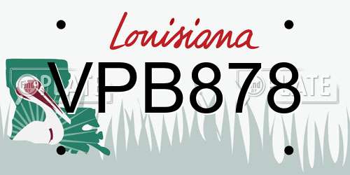 VPB878 Louisiana License Plate
