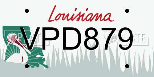 VPD879 Louisiana License Plate