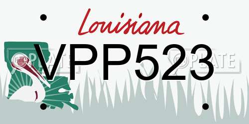 VPP523 Louisiana License Plate