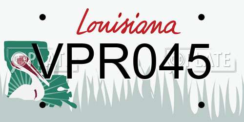 VPR045 Louisiana License Plate