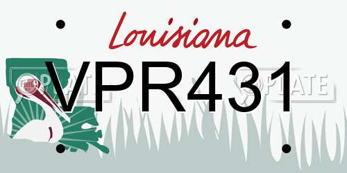 VPR431 Louisiana License Plate