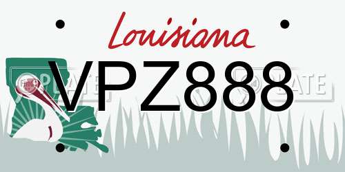 VPZ888 Louisiana License Plate
