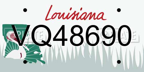 VQ48690 Louisiana License Plate