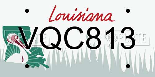 VQC813 Louisiana License Plate