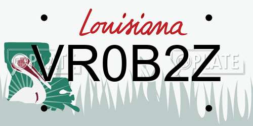 VR0B2Z Louisiana License Plate