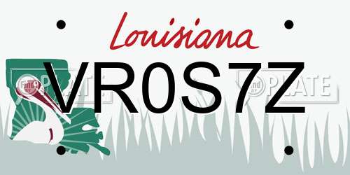 VR0S7Z Louisiana License Plate
