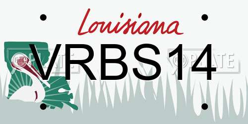 VRBS14 Louisiana License Plate