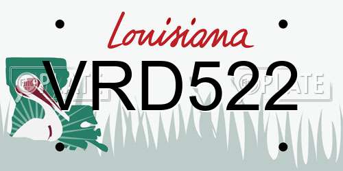 VRD522 Louisiana License Plate
