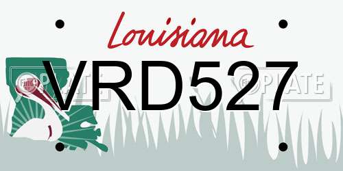 VRD527 Louisiana License Plate